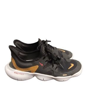 Nike Free RN 5.0 Black Metallic Gold Women’s Size 7.5